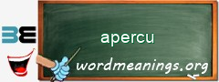 WordMeaning blackboard for apercu